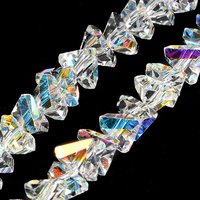 Fils de perles en verre transparent électroplaqué, couleur AB — Perles à bijoux