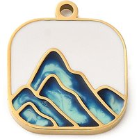 Ion Plating 304 Stainless Steel Square Mountain Charm Pendant — Charms & Pendants