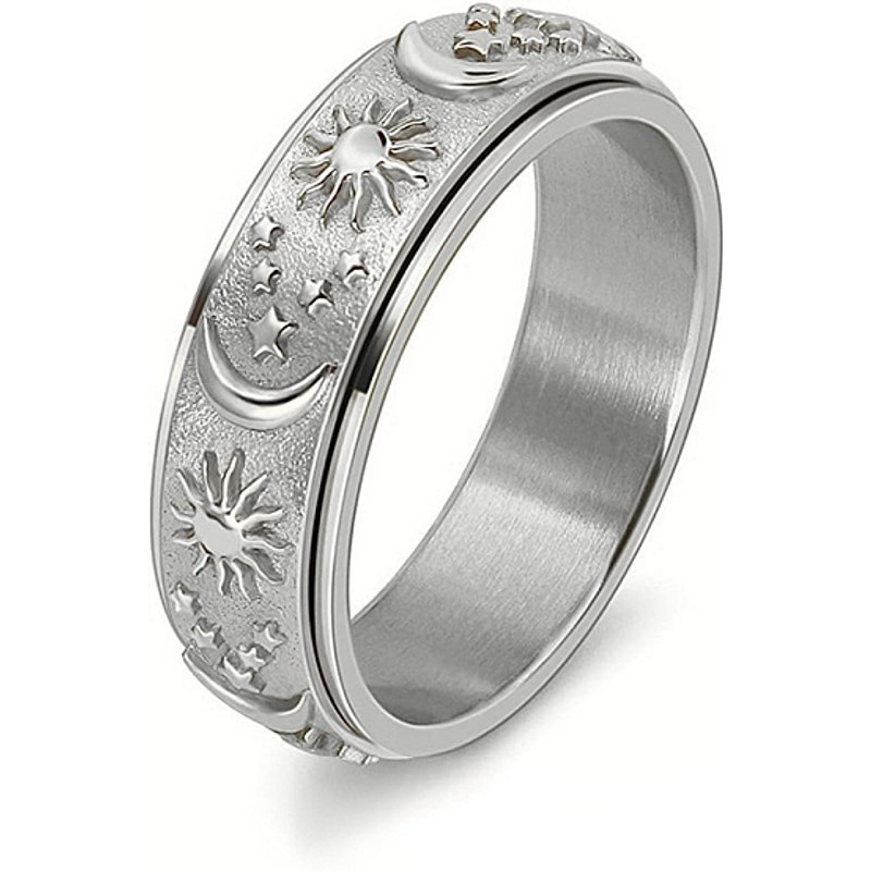 Bague rotative en acier inoxydable anti-ternissure pour hommes et femmes — Bijoux fantaisie