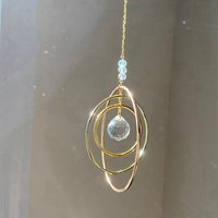 Décorations Pendantes en Verre en Forme de Goutte, Doré, 300mm