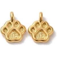 Charm en Acier Inoxydable 304, Charm en Empreinte de Patte, Plaqué Or 18K — Breloques et pendentifs