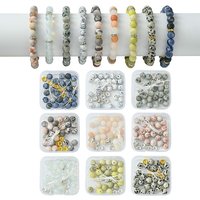 DIY Natural Howlite Round Beaded Stretch Bracelet Making Kit