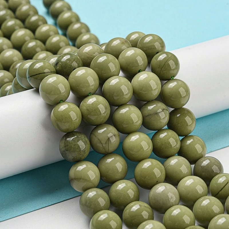 Fils de perles d'agate Alashan naturel, teint, rond, 10 mm — Perles à bijoux
