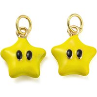 Star Rack Plating Brass Enamel Charms with Jump Ring — Charms & Pendants