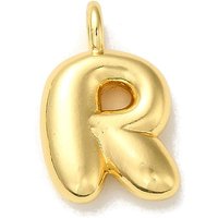 Charm en laiton lettre R en ballon, plaqué or 18K, sans cadmium ni nickel