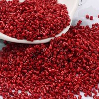 Perles en Verre à Peinture de Cuisson, Cylindre, FireBrick, 2x1.5mm — Perles à bijoux