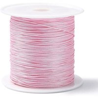 Nylon Chinese Knot Cord for Jewelry Making, Pink, 0.4mm