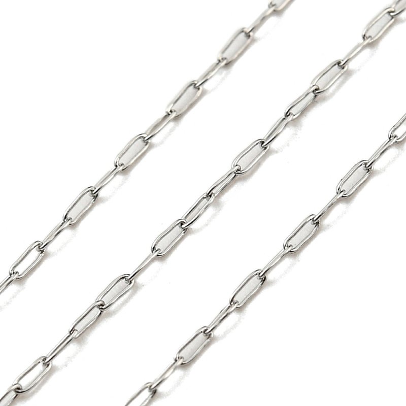 304 Stainless Steel Paperclip Chains with Spool, Tarnish Resistant — Chains, Wire & Cord