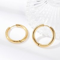 Boucles d'oreilles créoles en acier inoxydable 304, plaquées or 18K — Boucles d'oreilles créoles