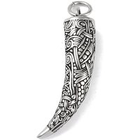 Pendentif Dent de Loup en Acier Inoxydable Chirurgical Viking 316 avec Anneau — Breloques et pendentifs