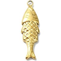 Pendentif Poisson en Acier Inoxydable 304, Plaqué Or 18K — Breloques et pendentifs