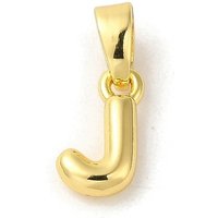 Charm en laiton Rack Plating - Lettre J plaqué or 18K — Breloques et pendentifs