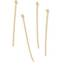 304 Stainless Steel Ball Head Pins, 18K Gold Plated, 40mm