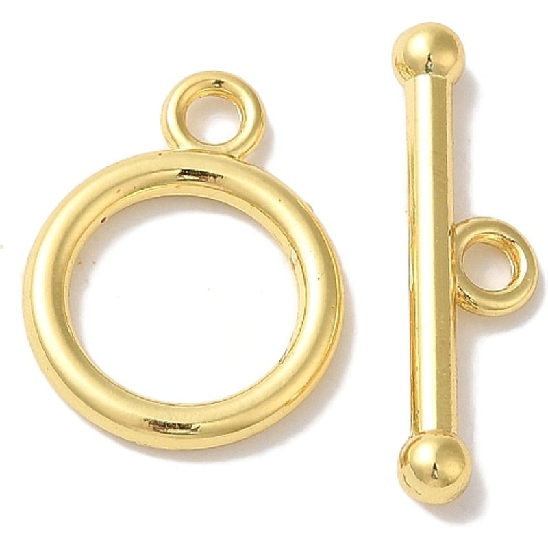 Attaches Toggle en Laiton Rack Plating, Plaqué Or 18K, Sans Plomb — Accessoires pour bijoux