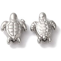 Perles en acier inoxydable 304 anti-ternissement, tortue, 11x9x4mm — Perles à bijoux