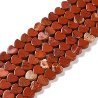 Brins de perles en jaspe rouge naturel en forme de cœur, 6mm, trou de 1mm