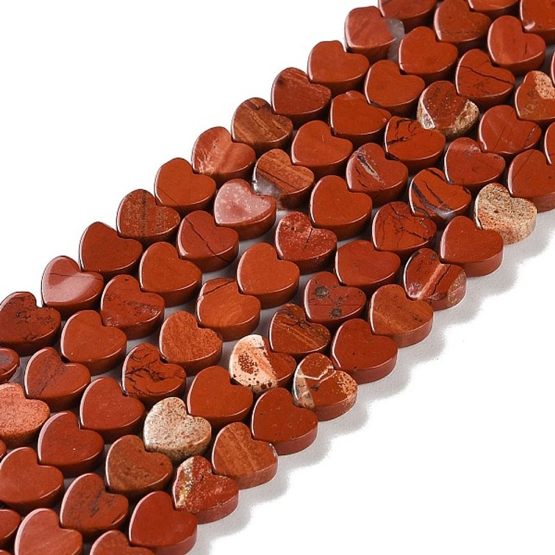 Natural Red Jasper Heart Beads Strands, 6mm, 1mm Hole — Jewelry Beads