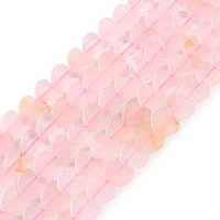 Fil de perles en quartz rose naturel en forme de cœur, 6x6x3mm, trou de 1mm — Perles à bijoux