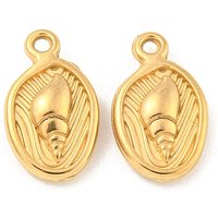 Pendants Ovales en Acier Inoxydable 304 avec Charms Conch