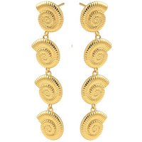 Rack Plating Brass Dangle Stud Earrings, 18K Gold Plated — Costume Jewelry