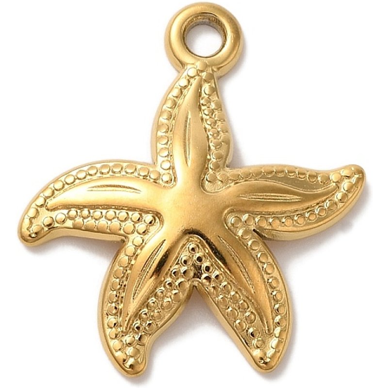 Pendentif Étoile de Mer en Acier Inoxydable 304 Plaqué Or 18K — Breloques et pendentifs