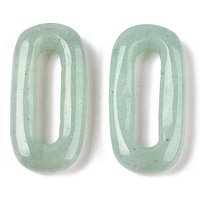 Natural Green Aventurine Oval Pendants and Ring Charms