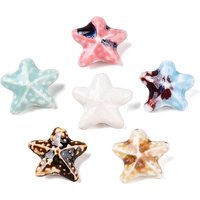 Handmade Porcelain Starfish Beads, Mixed Colors, 19-23mm — Jewelry Beads