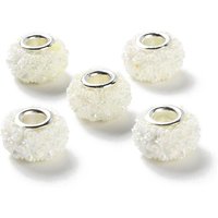 AB Color Resin Rose Flower European Beads with Alloy Double Cores