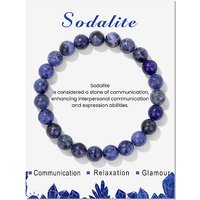 Natural Sodalite Beaded Stretch Bracelet, Round 7-1/2 inch — Bracelet Women
