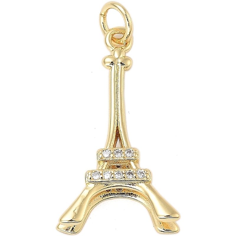 Charms en laiton avec zircon cubique et plaqué or 18K — Breloques et pendentifs