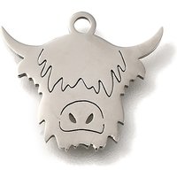 201 Stainless Steel Cow Charms, 13.5x15mm, 1.5mm Hole