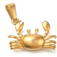 Pendentif en acier inoxydable 304 doré en plaquage ionique, crabe — Breloques et pendentifs