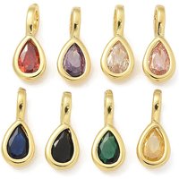 Brass Micro Pave Cubic Zirconia Teardrop Charms — Charms & Pendants
