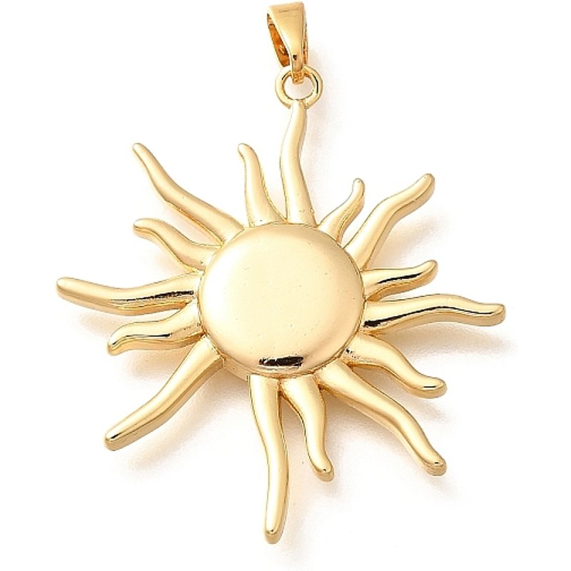 Charms en laiton, soleil, plaqué or 18K, sans plomb — Breloques et pendentifs