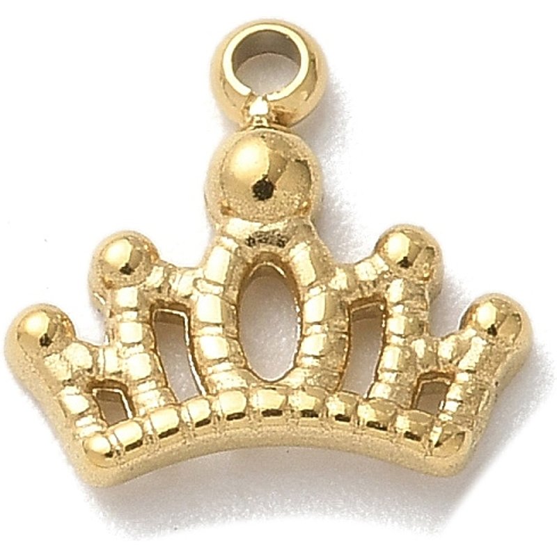 Charm couronne en acier inoxydable 304 avec plaquage en or 14K — Breloques et pendentifs