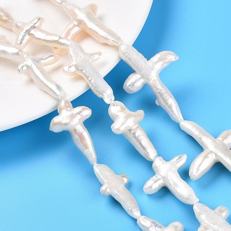 Fils de perles Keshi naturelles, perles baroques d'eau douce cultivées — Perles à bijoux