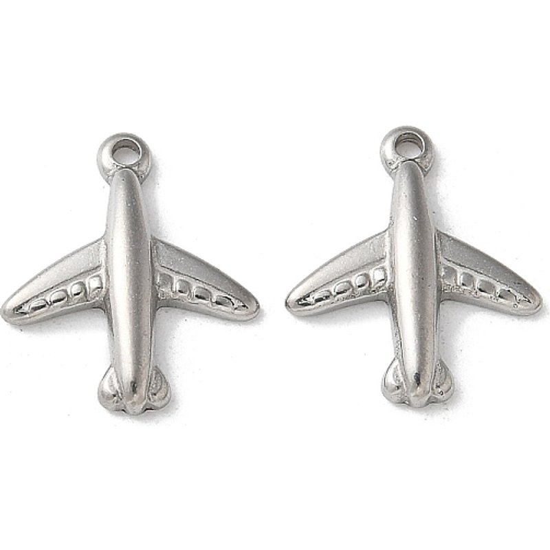 Charm Plane en Acier Inoxydable 304, 14x12x2.5mm — Breloques et pendentifs