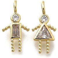 Brass Micro Pave Cubic Zirconia Birthstone Pendants with Jump Ring — Charms & Pendants