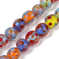 Lamword Handmade Colorful Round Polka Dot Beads Strands
