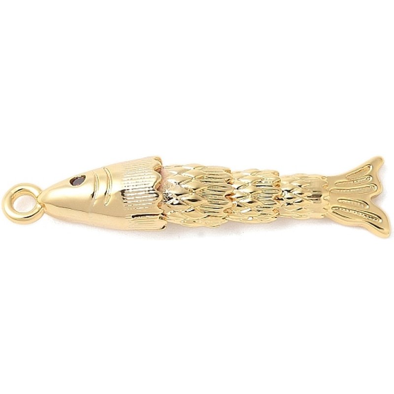 Brass Micro Pave Clear Cubic Zirconia Sardine Fish Charms — Charms & Pendants