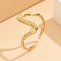 Bagues Cuff en Acier Inoxydable 304 Ajustables en Or — Bijoux fantaisie