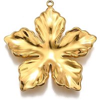 Pendentif en Acier Inoxydable 304, Charm Fleur, Plaqué Or 18K — Breloques et pendentifs