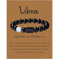 Bracelet Élastique en Perles d'Opalite avec Agate Noire - Balance