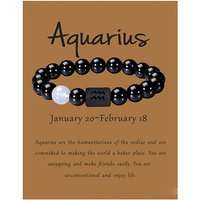Bracelet extensible en perles d'opalite des constellations avec agate noire