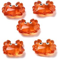 Perles en Émail Lampwork Fait Main, Crabe, Orange Foncé — Perles à bijoux