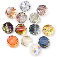 Perles en verre électroplaqué, rondes plates facettées, couleurs variées — Perles à bijoux