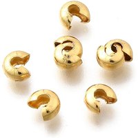 Couvre-perles à écraser en acier inoxydable 304, plaqué or 18K — Perles à bijoux
