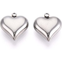 201 Stainless Steel Heart Charm Pendant - Anti-Tarnish — Charms & Pendants