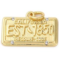 Pendentif en Zircon Cubique Micro Pave Plaqué Or 18K - Plaque d'Immatriculation Californienne — Breloques et pendentifs