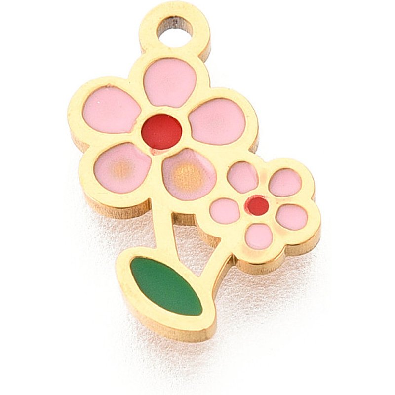 Charm en Émail en Acier Inoxydable 304 avec Plaquage en Or 14K — Breloques et pendentifs